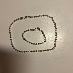 Silver Necklace and Bracelet